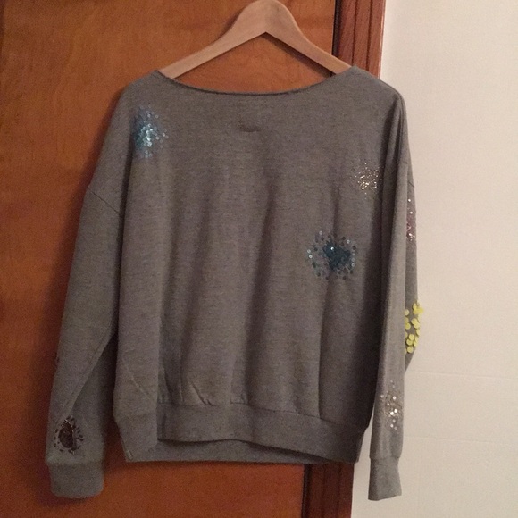 Anthropologie grey fireworks crewneck - Picture 4 of 6